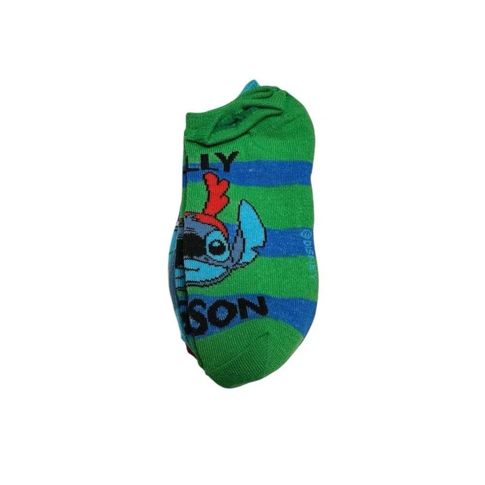 disney‎ stitch womens no show ankle socks 3 pairs christmas size 4-10